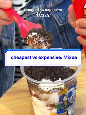 Finally tried this budget-friendly fave 🍦💸 Worth the try kaya? 👀 Cheapest vs Expensive is back featuring Mixue ice Cream and tea ! ✨ #foodtokph 