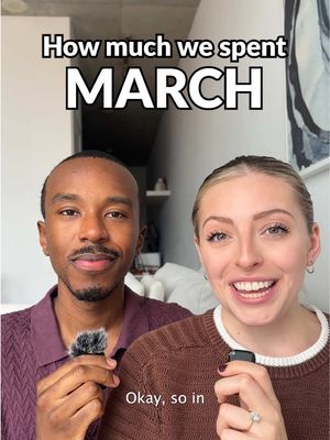 Month 3/12 ✔️ It’s almost the end of March, so it’s time to see which one of us spent more money this month!  Here’s the situation -  ➡️ We’re a (currently engaged!) couple who lives together  ➡️ We split our rent, fixed expenses and groceries 50/50, so we don’t include them in this ‘comparison’ ➡️ We compare our spending for fun, since we track our spending via our budgets anyways - there’s no actual ‘winner’ or ‘loser’!  ➡️ We both make $4,459.91/month, and we both invest $2,000/month  March’s results… 🥁 Steph spent more money!  What was your highest expense category this month? Let us know! 👀 #HowMuchISpent #HowMuchISpentThisMonth #WhatISpendInAMonth #HowMuchISpentInMarch #MarchWhatISpent 