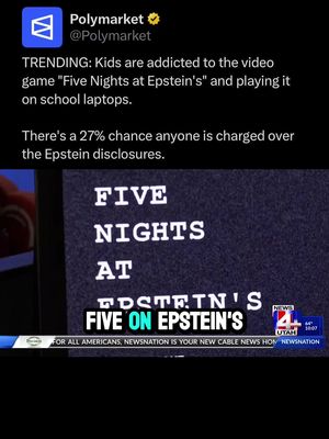 “Five Nights at Epstein’s,” an online game circulating among young players, reimagines Five Nights at Freddy's by placing the setting on the island of Jeffrey Epstein. #news #jeffreyepstein #epstein #epsteinisland #polymarket  