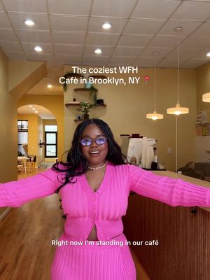 If you’re looking for the perfect #wfh Cafè in Brooklyn then this is for you 🤗 we have fresh baked goods every morning and the space itself was created for cozy and relaxed vibes. Where you can truly just chill while your working. We have great matcha and amazing coffee ☕️ IYKYK ☺️ make sure you check us out @Sweet Fire Brooklyn and our hours will be changing and will be a bit longer as well, so stay tuned 🩷  #cafe #blackownedbusiness #coffeelovers #matchalover 