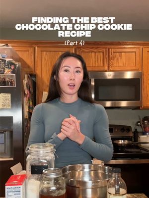 Part 4 of trying to find the best chocolate chip cookie recipe!! Today we’re trying @Christina Marsigliese ‘s chocolate chip cookie recipe 🍪  Ingredients: • 1 ¾ cups (250g) all-purpose flour* • ¾ teaspoon baking soda • ¼ teaspoon salt (or ¾ teaspoon salt if using unsalted butter) • 10 tablespoon (140g) salted butter, at room temperature • ¾ cup (165g) packed dark brown sugar** • ⅓ cup plus 1 tbsp (80g) granulated sugar • 1 teaspoon (5ml) pure vanilla extract • 1 teaspoon (5ml) honey or corn syrup • 1 large egg, at room temperature • 7 oz (200g) dark chocolate (55-70% cocoa), coarsely chopped into chunks plus extra for topping (I used @Ghirardelli Chocolate Company 60% cacao chocolate and @Lindt Chocolate 70% chocolate bars) • flaky sea salt (optional for sprinkling) #chocolatechipcookierecipe #bestchocolatechipcookierecipe #cookieseries #scientificallysweet #chocolatechipcookie 