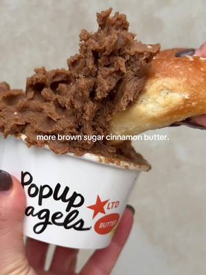 never enough brown sugar cinnamon butter  #popupbagels #FoodTok #brownsugarcinnamon #bagelbopscontest #nyc 
