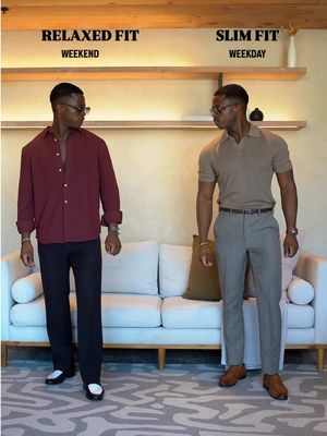 Relaxed Vs Slim Fit | Your pick?  #mensfashion #styletips #fashiontiktok #ootdfashion #capetown 