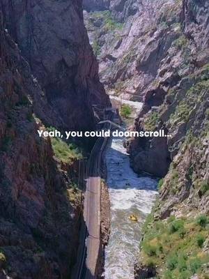 Your screen can only show you so much. The real thing is a lot better.   The Royal Gorge is the kind of place where your day might start with white water rafting through the canyon, continue with Royal Gorge ziplining above the Arkansas River, and end with views you won’t find anywhere else on your phone.   If you’re planning a Colorado vacation or looking for a family vacation that’s actually memorable, Royal Gorge rafting, Colorado rafting adventures, and Colorado ziplines are waiting for you here.   Put the phone down and come experience the Royal Gorge for yourself! Start planning your trip through the 🔗 in our bio.   #royalgorge #coloradorafting #coloradoziplining