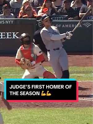 ALL RISE 💪 Aaron Judge crushes his first homer of the season 🔥 #yankees #MLB #baseball #homerun #aaronjudge 