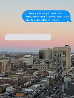 Currently on lesson 3 and feeling très bien. ☕️ Flights to Montreal from Vancouver start April 15th! 