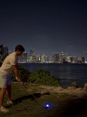 Drove 20 minute with 1 ball for this. #miami #brickell #golf 