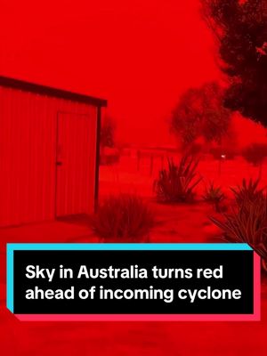 Skies turned blood red across Western Australia as Tropical Cyclone Narelle approached, creating this "incredibly eerie" sight for residents at an RV park in Denham. Narelle was later downgraded to a subtropical storm on Saturday. #storm #cyclone #weather #australia #sky 