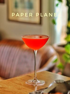 PAPER PLANE ✈️  Amaro Nonino Aperol Bourbon  Lemon Equal Parts, throw some darts 🎯  Created by Sam Ross sometime in the early 2000s - I feel like everyone knows that by now but if you don’t, he is behind Attaboy NYC - a bar with no menu, you tell them how your feeling and they make you something based off your preferences.  It’s a good cocktail, if it wasn’t good, it wouldn’t be one of the most popular ones around the world. 🌎 Bitter, sweet, tart, it’s got all the notes.