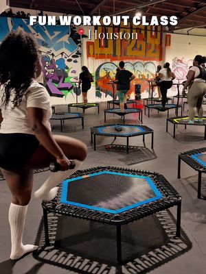 If you’re looking for a fun workout class in Houston, that really works, check out  @Hell Bounce Trampoline it’s low impact, you still get that burn like you would get if you were running, a full body workout,  improves balance, builds endurance, and definitely keeps your heart rate up the entire time.  If you’re tired of boring gym, routines, and want a workout class in Houston that you will keep going back to-try this one!  #houstongym #houstonfitness #htx #thingstodoinhouston #workoutclass 