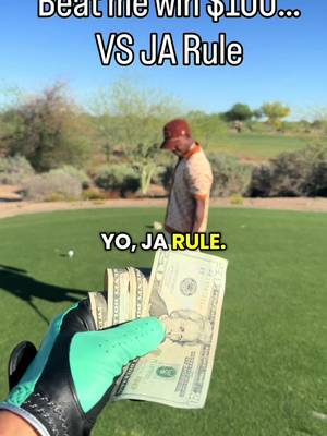 $100 1 hole match VS Ja rule #fyp #golf #challenge 