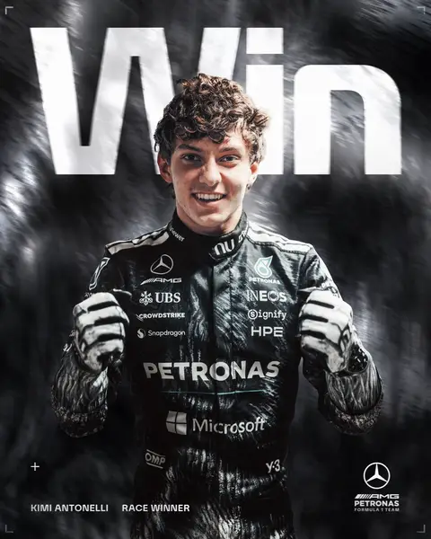 KIMI WINS THE JAPANESE GRAND PRIX! 🏆🐺🇯🇵 A second F1 victory for Kimi and the Team’s third of 2026. P4 for George after bad luck with the Safety Car #mercedesf1 #formula1 #f1 #kimiantonelli 