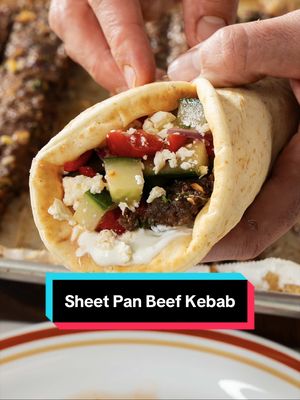 Save this recipe to your “Week Night Dinner” collection  • If you love kebabs but don’t love firing up the grill, this beef kebab recipe is for you. We’re doing a sheet-pan version that gives you all the flavour of a classic kebab shop without skewers, flare-ups, or a pile of dishes. It’s basically a “slab” pressed onto a pan, sliced into long strips, and baked hot and fast until the edges get a little crispy. Then you load it into pita with tzatziki, cucumber, feta, mint, and those lemon-soaked red onions like you’re running your own late-night takeout counter at home. Weeknight win. Here’s what you need:  2 lbs lean ground beef 3 cloves garlic, minced 1/2 small red onion, diced 1 cup chopped parsley 1 tbsp cumin 1 tbsp coriander 1 tbsp smoked paprika 1 tsp cinnamon 1 tsp garlic powder 2 tsp salt The whole recipe is on my website!  • or Google “Andy sheet pan beef kebab”