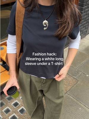 Love layering a white long sleeve shirt under a tee 👌🏼 #fashionhack 