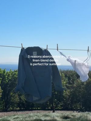 We could write a whole thesis on linen-blend denim for summer.  . . #abercrombie #abercrombiedenim #linenblendoutfits #linenblenddenim #summeroutfitinspo 