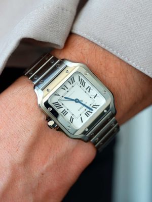 Unboxing my dream watch, the Cartier Santos! #watch #asmr #unboxing #cartier #santos 