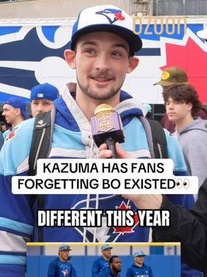 DIFFERENT BUT BETTER!  Has Kazuma gotten you over Bo’s departure as much as he has with this  fan? @Fan First Jays gamedays powered by @ozooncanada ! #bluejays #athletics #MLB #baseball #BrandPartner 