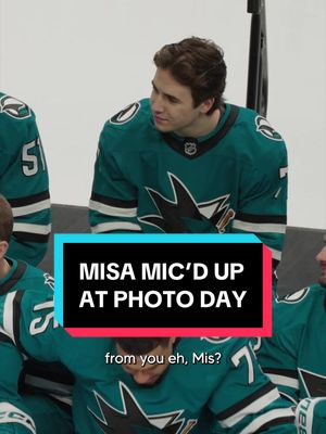 Mis got mic’d for photo day. 🎙️ #NHL #sharks #hockey 