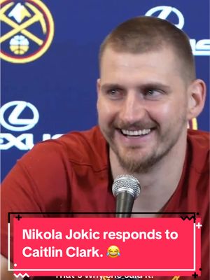 Nikola Jokic had the best response to Caitlin Clark. 😂 (Via: Denver Nuggets) 