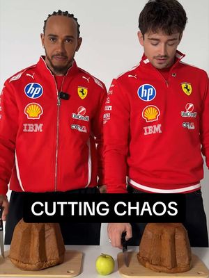 LH with some serious pandoro cutting skills 🤌 @ferrari @Charles Leclerc @Lewis Hamilton #PUMA #Motorsport #Ferrari #CharlesLeclerc #LewisHamilton 