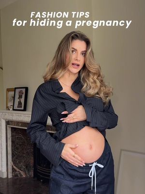 How to hide that bump before you’ve announced 🤰🙋‍♀️ #pregnancy #firsttrimester #fashiontips #ukfashion 