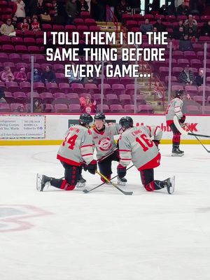 Not every pre-game ritual looks the same… #ohl #playoffs #faith #soogreyhounds 