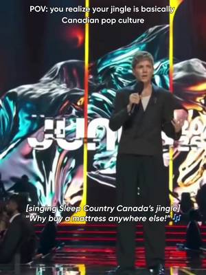 When @Mae Martin Official sings our jingle at the Junos that’s basically Canadian pop culture! 🎶 #SleepCountryCanada #SleepWell #SleepHabits #Junos #MaeMartin