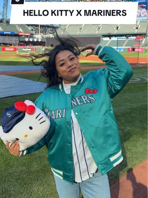 this dope @Seattle Mariners x @hellokitty jacket comes out Sept 8 for the game!! u gotta buy the special ticket to cop this!! ITS SO CUTE 🎀 #seattle #mariners #hellokitty #seattlemariners #teenathach