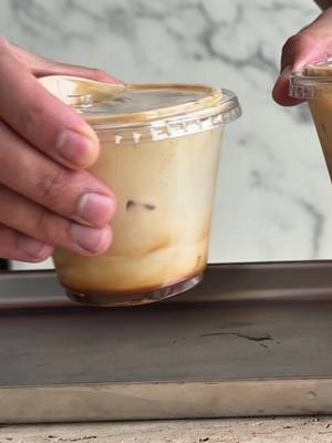 Mini Spanish iced latte #coffeebro #viralcoffee 