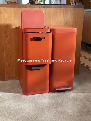 Proof that even your trash can have a glow up. Welcome to your cleanest (and chicest) kitchen upgrade yet: our new Trash and Recycling Systems.  Available to shop on April 7th. #launch #fyp #caraway #carawayhome #trash 
