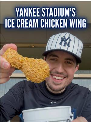 This is the ice cream chicken drumstick from Yankee Stadium, home of the New York Yankees! The team created this brand new dessert for the 2026 season inspired by the stadium’s incredibly popular chicken buckets. What do you think of this wacky dessert? 🍗🍦 Follow along on my journey as I try to find the best (and craziest) stadium foods, and let me know which ones I should try next! #MLB #baseball #yankees #ballparkfood #mlbtiktokcontest  (At The Ballpark Food Review, At The Stadium Food Review)