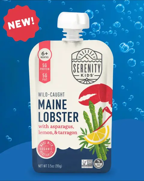 Featuring the first pouch installment: “From the Sea” 🦞🌊🦪🍽️ A thoughtfully curated Chef’s Tasting Menu (6 Months+) to introduce a taste for the finer — and brinier 😉 — things in life!  Bon appétit, bébés! 🤌💋🩵 #babyfood #toddlermama #babyledweaning #startingsolids 