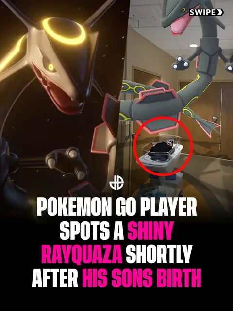 A Shiny Rayquaza showed up after his son was born. The ruler of skies gave his blessing 🐉  📸: U / ImSeanJohn #pokemon #pokemongo #pokemontiktok 