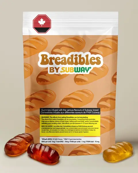 we’re taking “freshly baked” to a whole new level. say hello to breadibles, Subway bread-infused gummies that just hit different.  Dropping 4/20