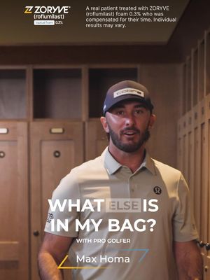 Everyone’s seen what’s in my golf bag, but there's more in there than just clubs. Seborrheic dermatitis (seb derm) has been part of my life for years, and it’s something I’m finally talking about. For US audiences only. Talk to your doctor to see if ZORYVE (roflumilast) foam 0.3% (age 9+) right for you. Visit ZORYVE.com for more information. See @zoryve_roflumilast for Patient Information. #TeamZORYVE #ZORYVEPartner #PaidSpokesperson