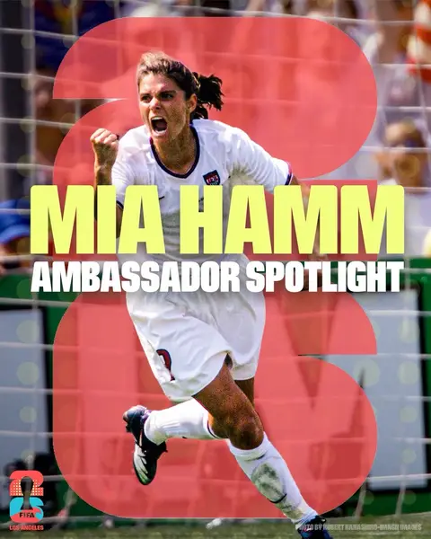 Highlighting @uswnt and Olympic legend Mia Hamm, a proud Los Angeles World Cup 2026 Community Ambassador.    From representing her country on the world’s biggest stages to proudly embodying the spirit of Los Angeles, Mia continues to inspire the next generation of soccer talent worldwide. ⚽🌴    #somoslosangeles #weare26 #wearelosangeles