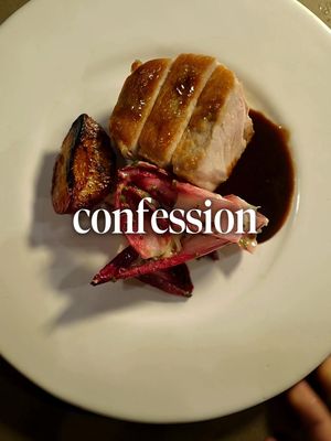 Pan-roasted pork chop, plums, plum demi and endive salad. Boar taint comes primarily from two compounds: androstenone (a pheromone stored in fat) and skatole (a by-product of gut fermentation). Together, they can create that faintly musky, almost ammonia-like note some people pick up in pork - and others don’t at all. The interesting part is how you manage it. Fat carries the taint, so technique matters. Acid, sweetness, and bitterness (think citrus, stone fruit, chicory) can rebalance perception, while dry ageing allows some of those volatile compounds to dissipate or mellow over time. #porkchop #sauce #homecooking #cookingtips #anthonybourdain  cooking, salad, plums, butcher, shop local