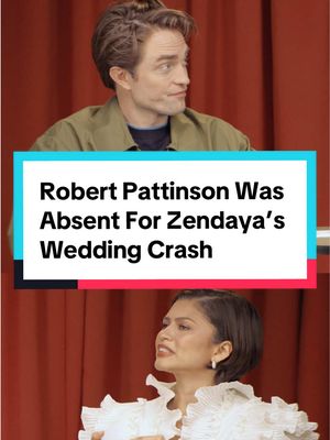 Bet you can't guess why #RobertPattinson didn't crash the wedding with his costar #Zendaya ? #TheDrama star let us in on why he left Zendaya hanging at the chapel 😂 #LieVsLie