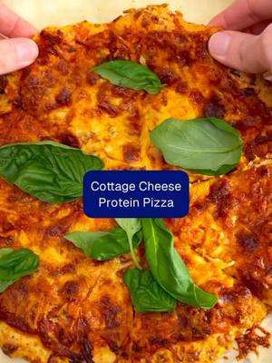 The 8-Point, high-protein pizza hack that tastes so good, you don’t even have to tell them the crust is made with cottage cheese.🤫 Ingredients: 4 sprays olive oil 1 cup 1% low fat cottage cheese 2 large egg 1 tsp dried oregano ¼ tsp garlic powder ½ cup all-purpose flour ¼ cup store-bought pizza sauce ⅓ cup shredded part skim mozzarella cheese 1 tbsp grated Parmigiano-Reggiano Fresh basil Instructions: 1. Preheat oven to 375ºF. Line a large sheet pan with parchment paper + coat with olive oil spray. 2. In a medium bowl, stir together cottage cheese, egg, oregano + garlic powder. Fold in flour until combined. 3. On pan, spread cottage cheese mixture in a thin circle to form pizza dough base. Bake 20 minutes, until edges are browned. 4. Top with pizza sauce, mozzarella, and Parmigiano. Lightly spray with olive oil. 5. Bake another 12 or 18 minutes, until cheese is melted and browned. 6. Serving = 1/2 of pizza