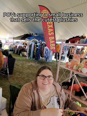 She makes the cutest crochet plushies! #farmersmarket #wholesome #localbusiness #pov #crochet 