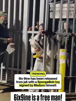 6ix9ine reveals that Nicolás Maduro signed a SpongeBob plush toy for him while in prison together.  Traders predict a 15% chance Maduro will be released from custody by the end of 2026. #6ix9ine #tekashi69 #maduro #venezuela #news 