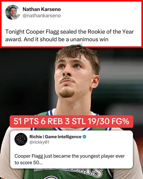 Yeah… give Cooper Flagg ROTY already 🏆 (h/t nathankarseno/X, rickky01/X, ShamusTalkSport/X, criticonordest/X) #cooperflagg #mavs #orlandomagic #NBA #basketball 