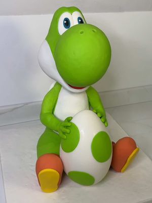 Making a Yoshi CAKE 🍰 From the NEW Super Mario Movie!  What do you guys think????  #yoshi #mario #supermario #cake #cakedecorating 
