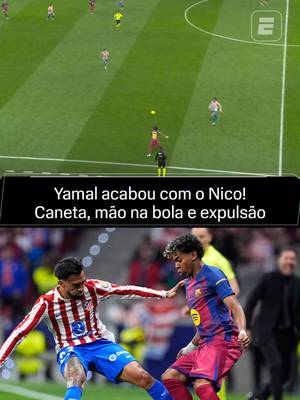 NICO VAI TER PESADELOS COM O YAMAL! Argentino tomou caneta e dois amarelos em lances contra o craque do Barcelona! #LALIGANaESPN #tiktokesportes #futebol #lamineyamal #barcelona