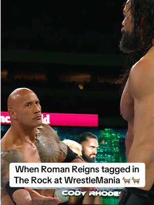Roman Reigns tagging in The Rock for his first WrestleMania match in 8 years was iconic 🐐 #WWEonNetflix #WrestleMania #RomanReigns #TheRock
