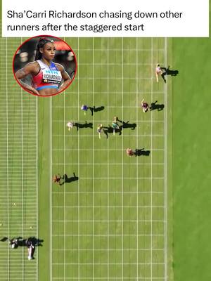 This looks like it’s out of a superhero movie 🤯⚡️ (Via travismillerx13/X) #shacarririchardson #speed #Running #track #run 