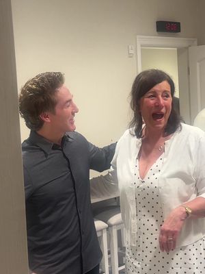 500 shows. i have interviewed presidents, every athlete, actor, creator on earth. my mom has never asked to come to a taping until today. she credits Joel Osteen with getting her thru my addiction and her divorce. love being able to do this for her.
