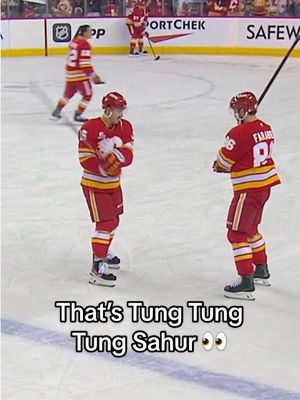 Triple T is having an effect on the boys 😭 #calgaryflames #NHL #tungtungtungsahur 