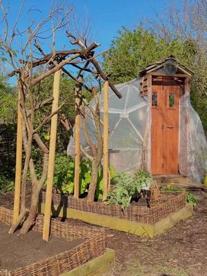 I can’t wait to see this covered in all weird and wonky types of squash 🌱✨ #gardenarch #hobbit #vegetablegarden #pumpkinarch #gardening 