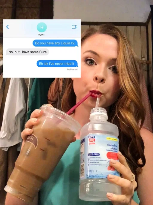 The sweetest love song? Never drinking 25g of sugar in the name of hydration. You’re already hurting, let us make it better 💗 #Electrolytes #NoAddedSugar #Cure #HydrationHacks #wellnessgirlie 